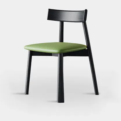 Modern Faux Leather Upholstered Low Back Dining Chair Image - 10