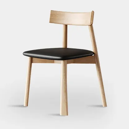 Modern Faux Leather Upholstered Low Back Dining Chair Image - 20