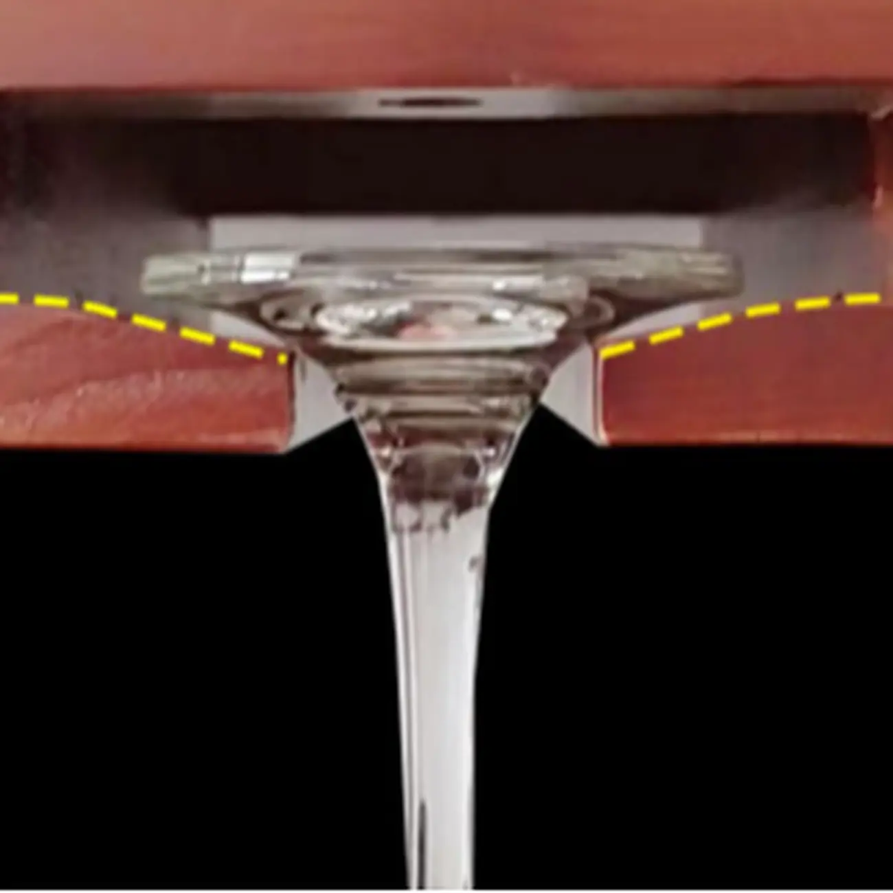 Contemporary Chestnut Wooden Hanging Wine Glass Rack | homeyfad