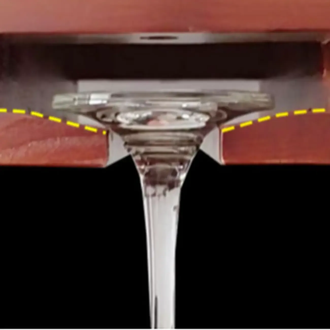 Contemporary Chestnut Wooden Hanging Wine Glass Rack