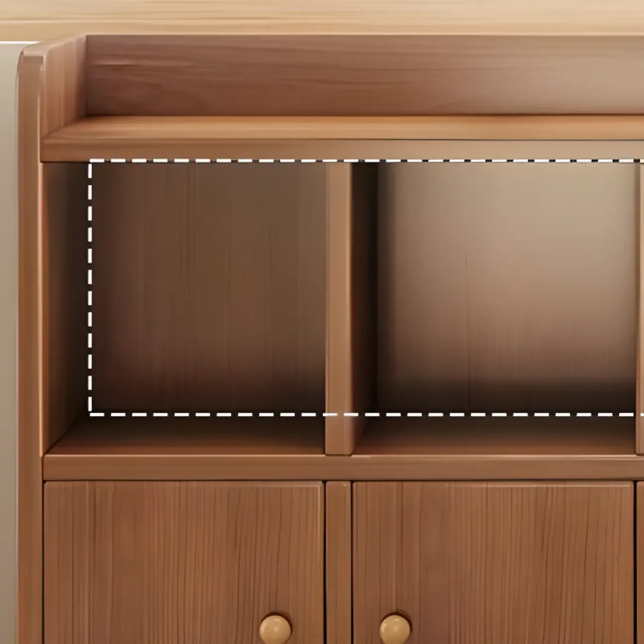 Brown Modern Wood Horizonal Cube Bookcase with Storage Image - 7