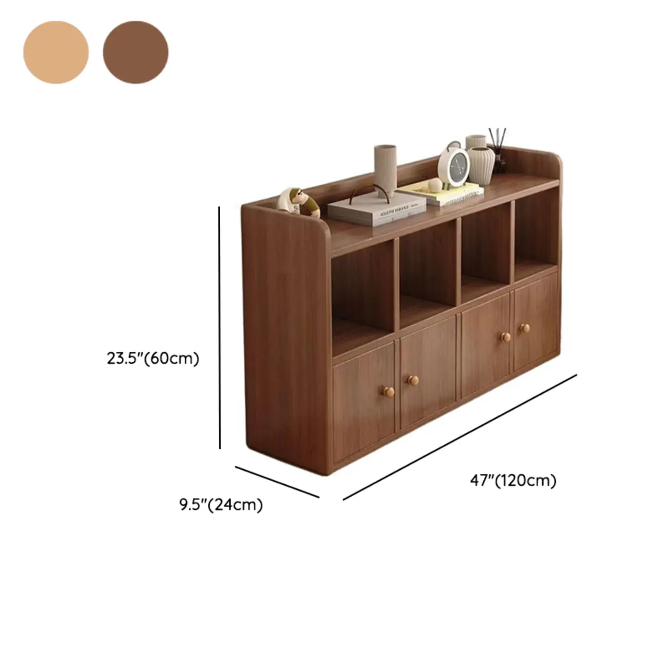 Brown Modern Wood Horizonal Cube Bookcase with Storage #size | homeyfad
