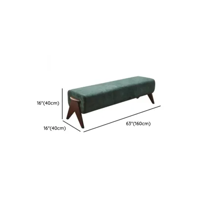 Modern Emerald Green Upholstered Bedroom Bench Image - 11