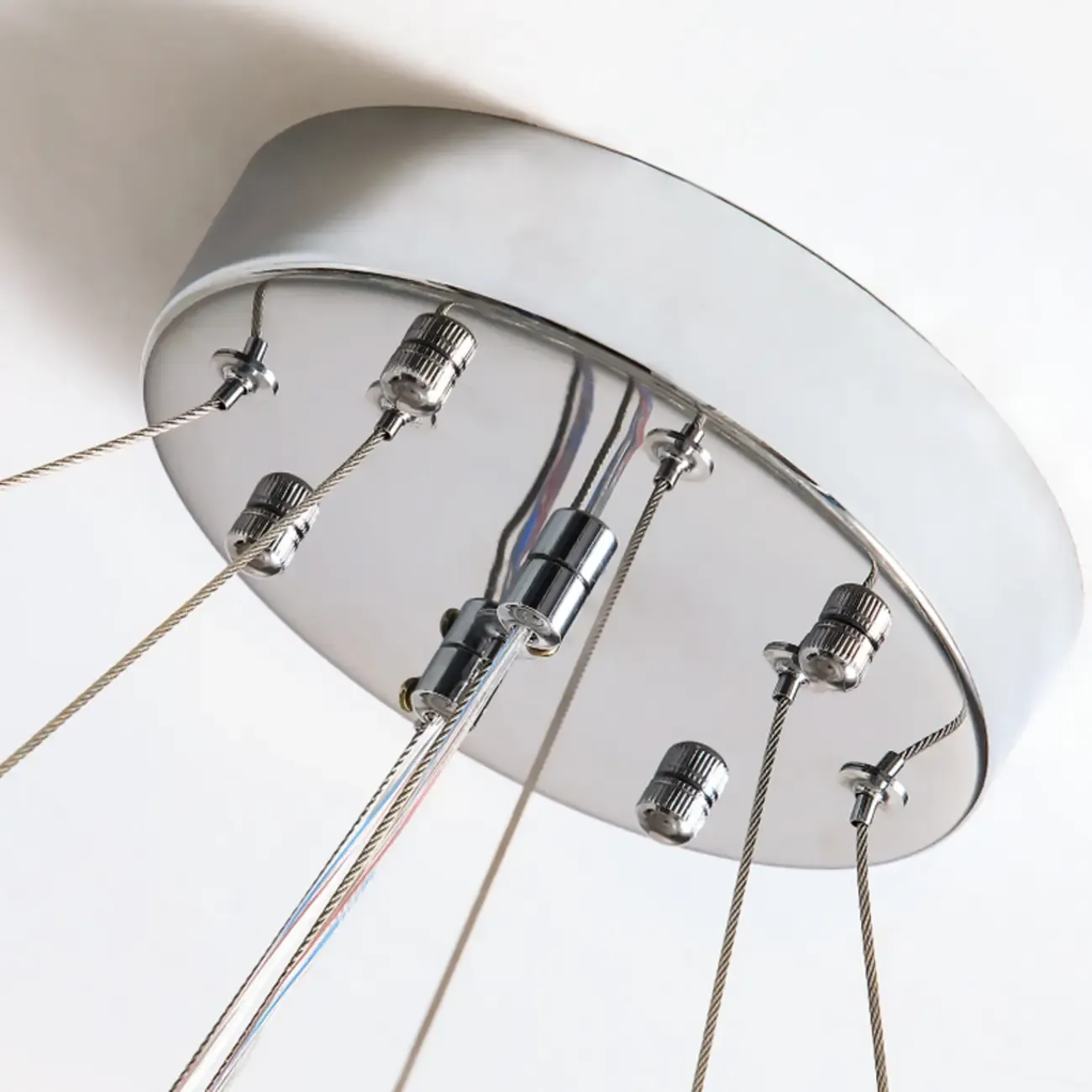 Gold Crystal Circular Glass Beads Modern Chandelier Image - 8