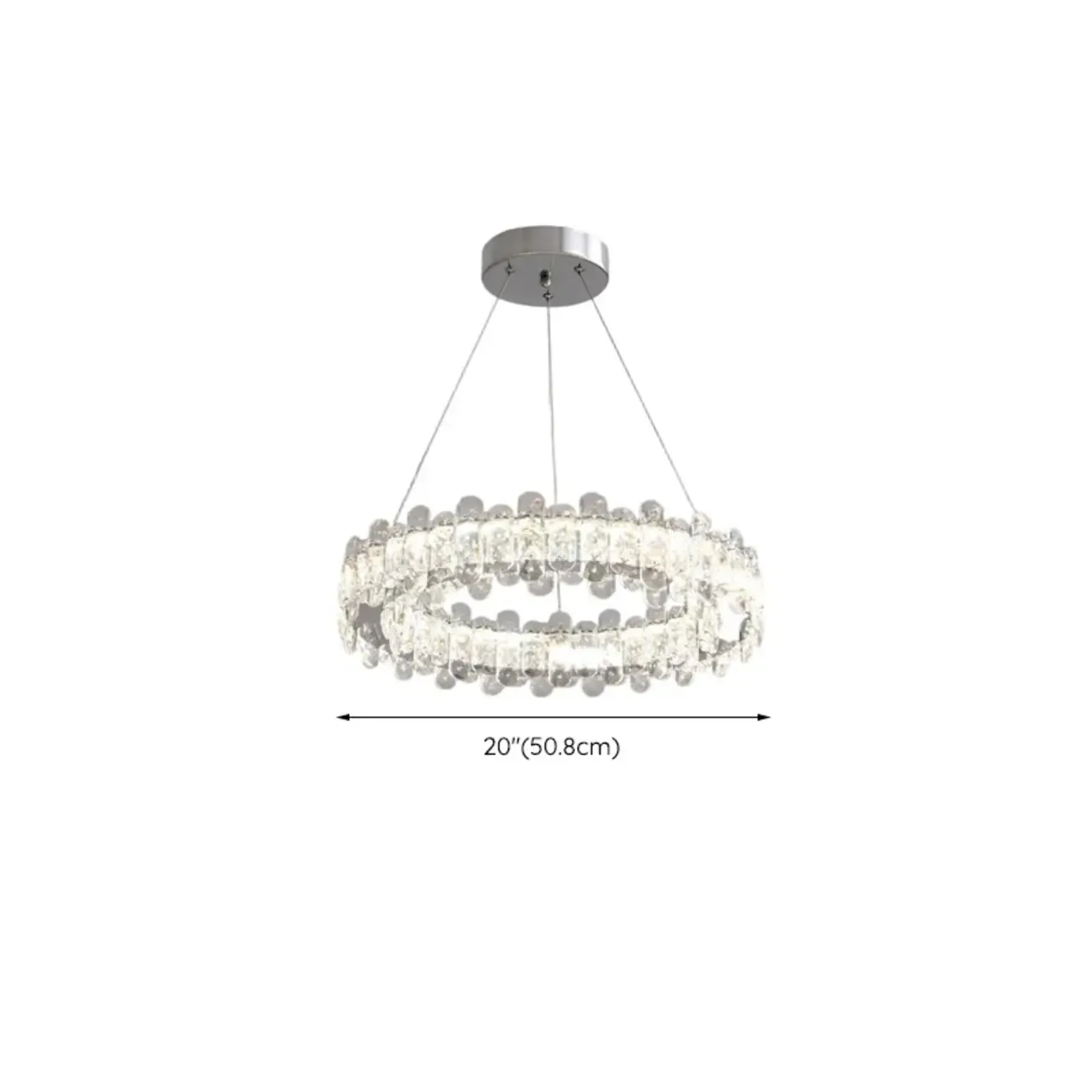 Gold Crystal Circular Glass Beads Modern Chandelier #size