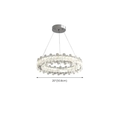 Gold Crystal Circular Glass Beads Modern Chandelier #size