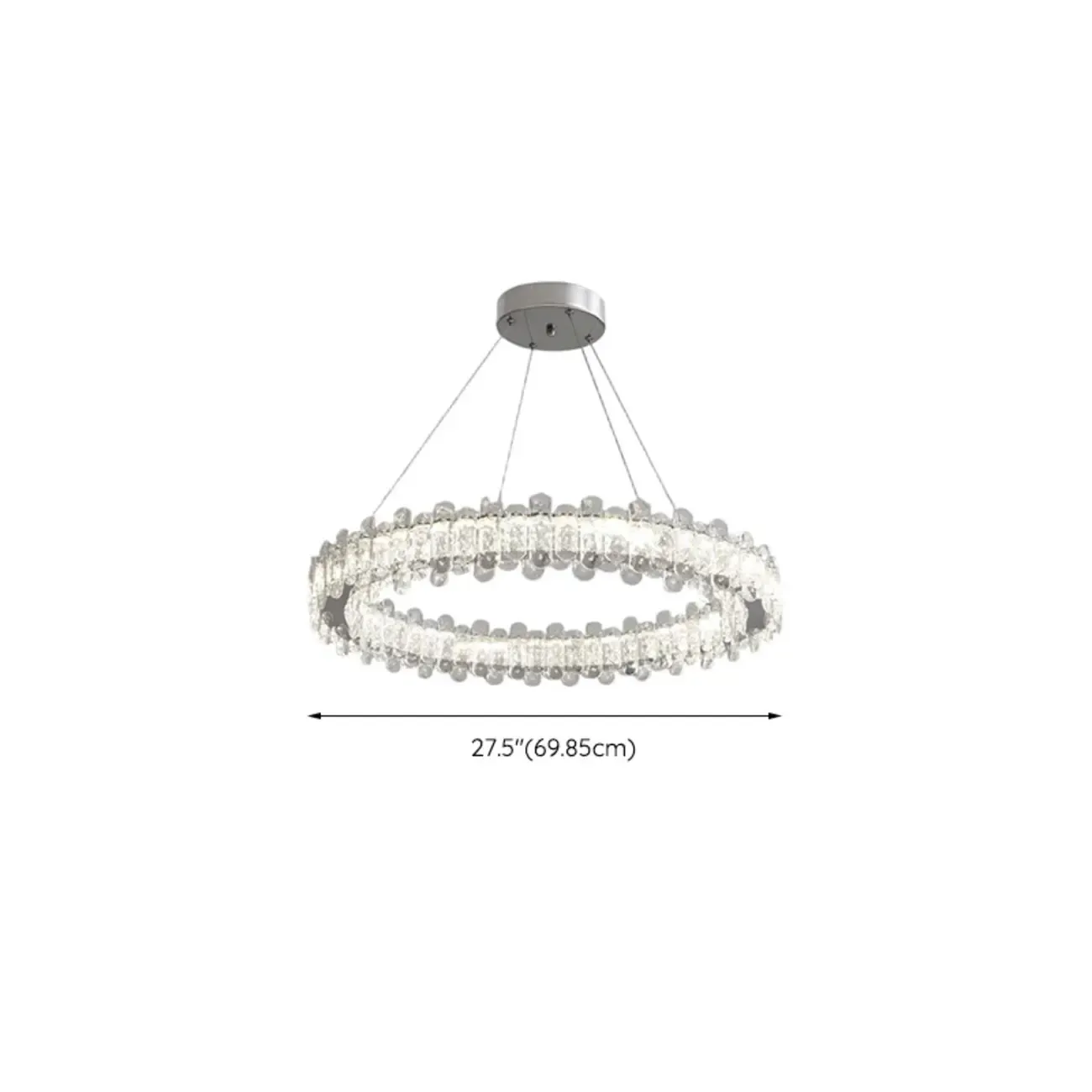 Gold Crystal Circular Glass Beads Modern Chandelier Image - 10