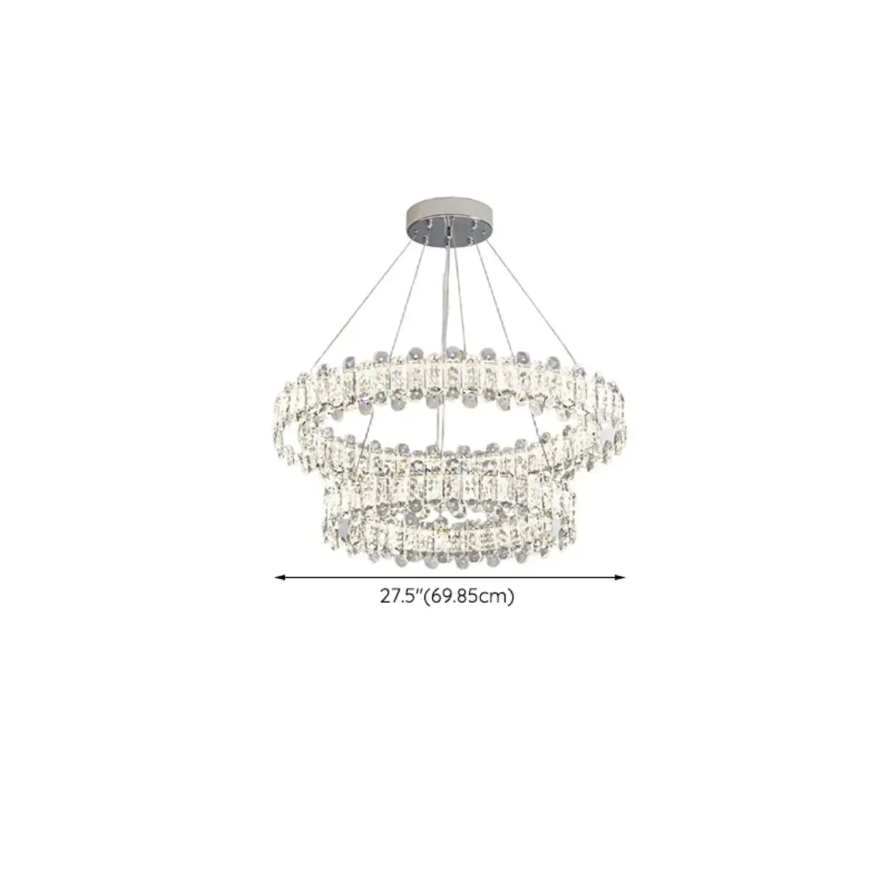 Gold Crystal Circular Glass Beads Modern Chandelier Image - 11