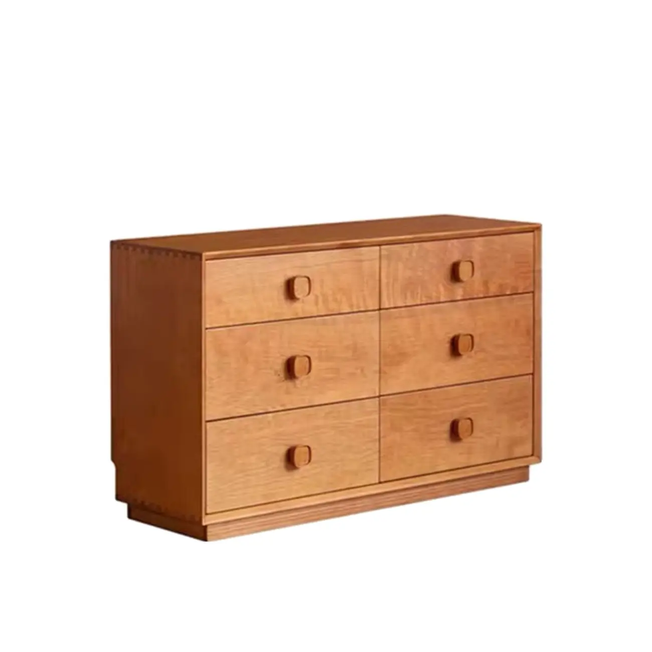 Bedroom Horizontal Multi-drawer Pine Wood Double Dresser Image - 5 | homeyfad