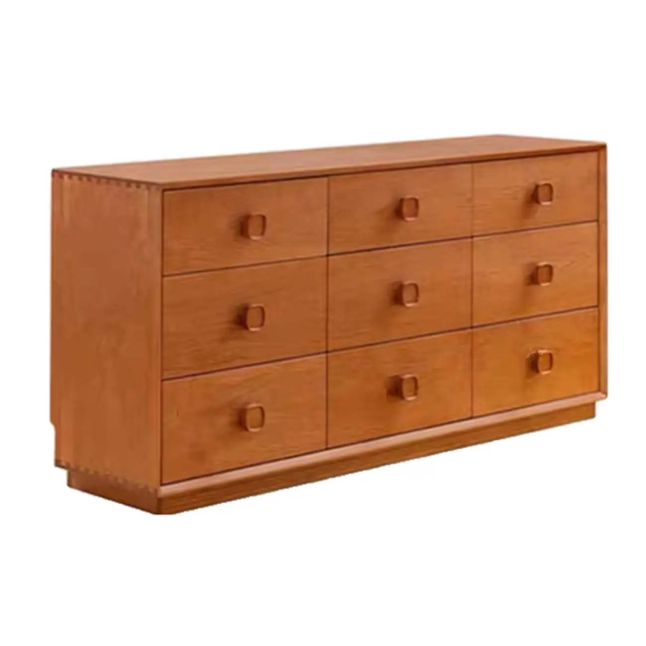 Bedroom Horizontal Multi-drawer Pine Wood Double Dresser Image - 6 | homeyfad