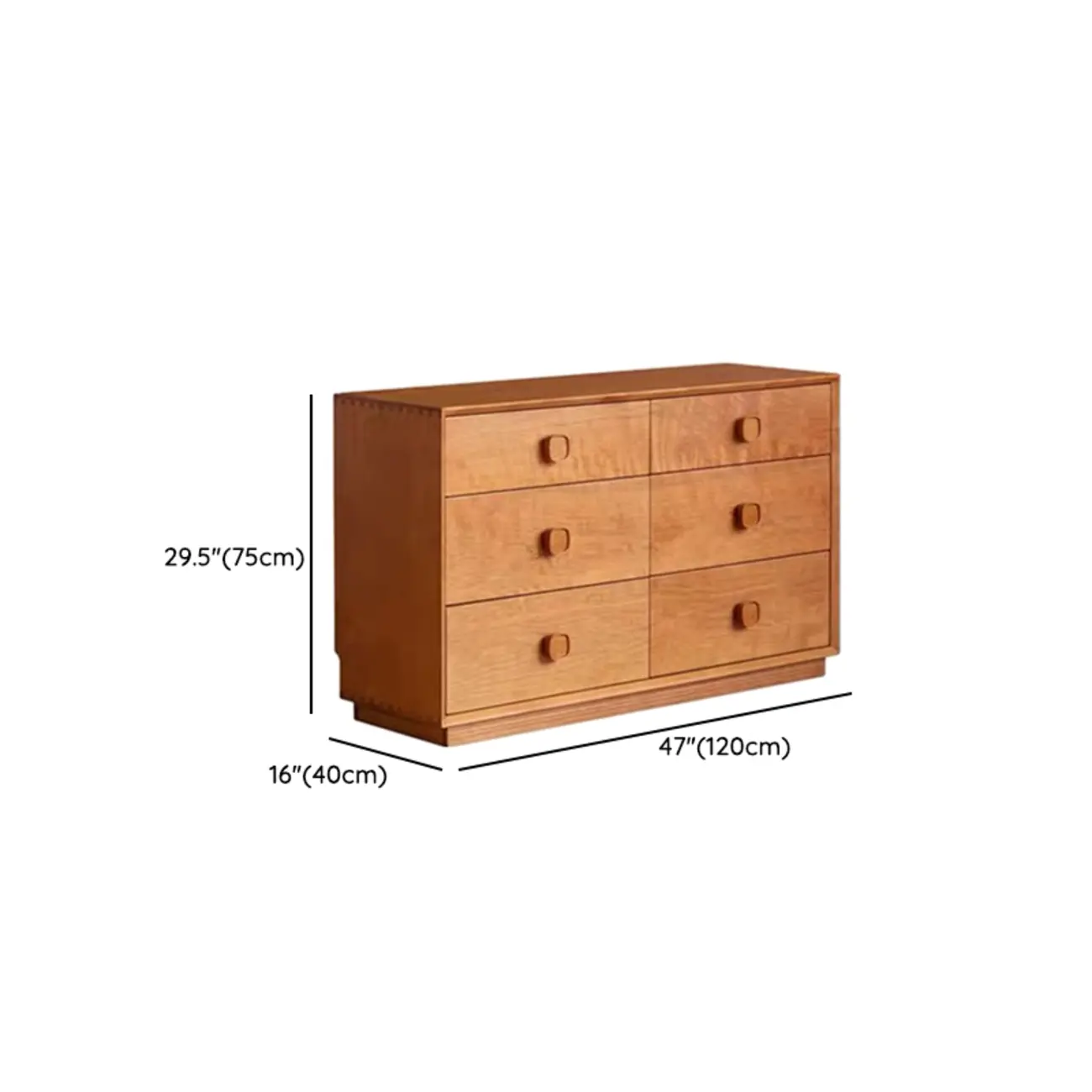 Bedroom Horizontal Multi-drawer Pine Wood Double Dresser #size | homeyfad