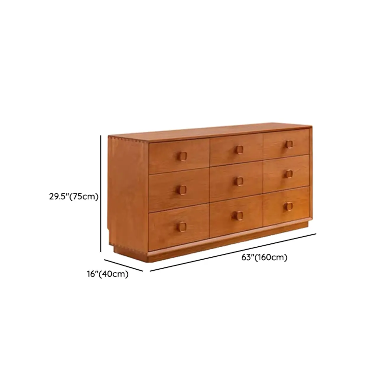 Bedroom Horizontal Multi-drawer Pine Wood Double Dresser Image - 12 | homeyfad