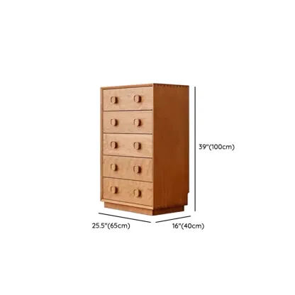 Bedroom Horizontal Multi-drawer Pine Wood Double Dresser Image - 13