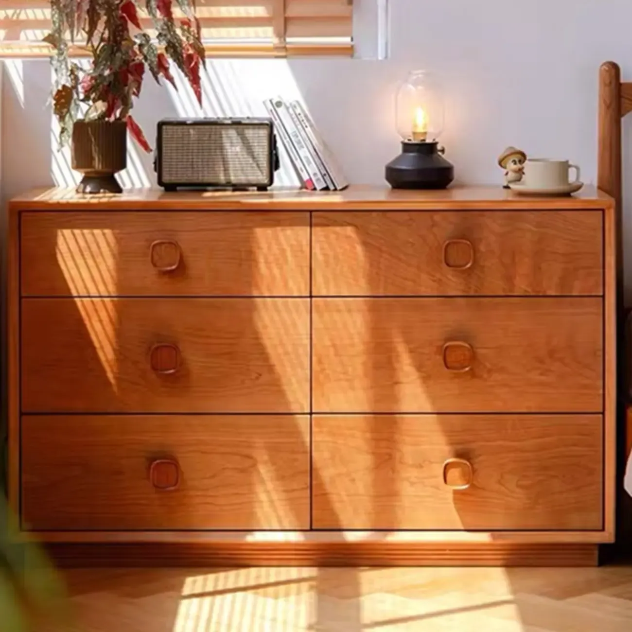 Mid-century Modern Wooden Horizonal Double Dresser Image - 1