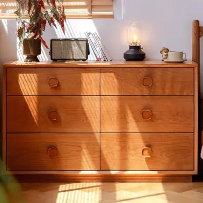 Mid-century Modern Wooden Horizonal Double Dresser Image - 1