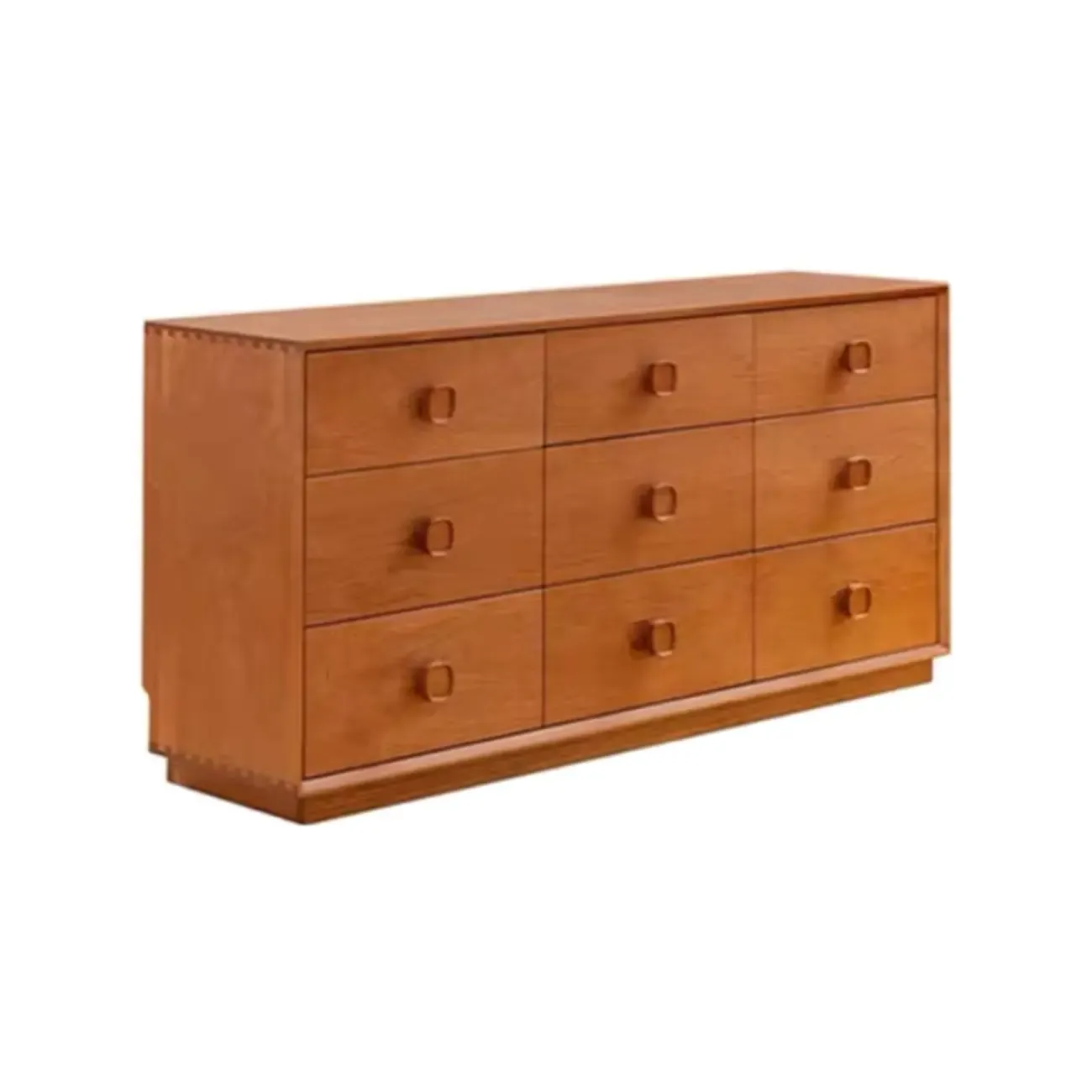 Mid-century Modern Wooden Horizonal Double Dresser Image - 7