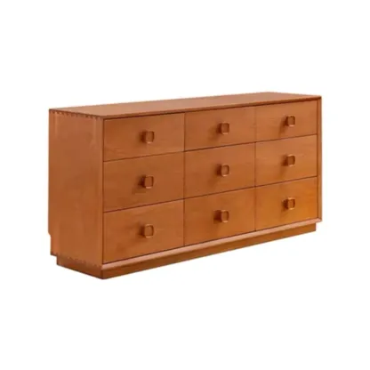 Mid-century Modern Wooden Horizonal Double Dresser Image - 7