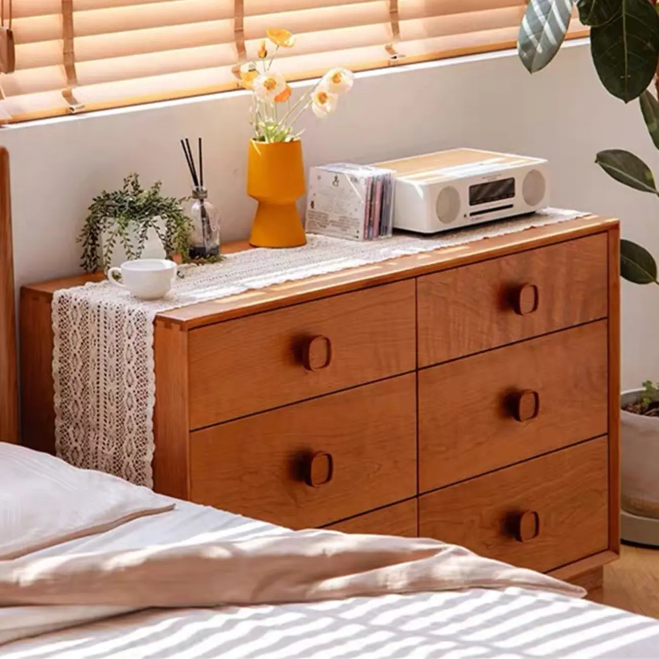 Mid-century Modern Wooden Horizonal Double Dresser Image - 3 | homeyfad