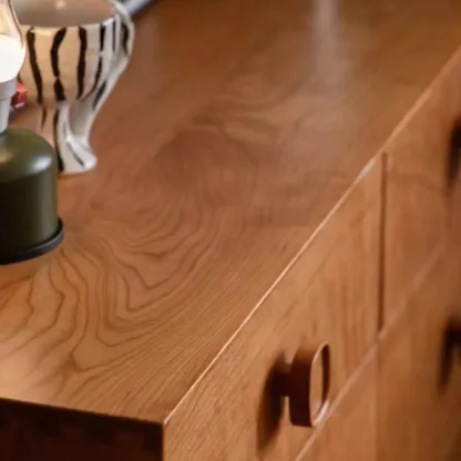 Mid-century Modern Wooden Horizonal Double Dresser Image - 9