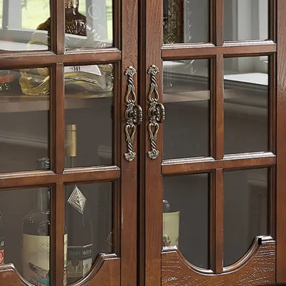 Traditional 34" Wood Wine Bar Cabinet with Drawers Image - 10