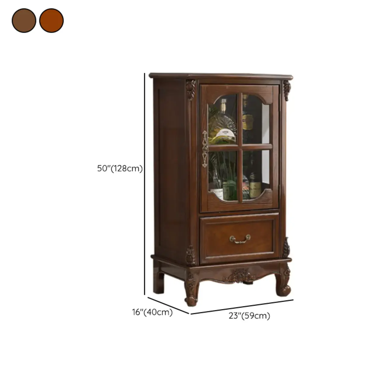 Traditional 34" Wood Wine Bar Cabinet with Drawers Image - 16 | homeyfad