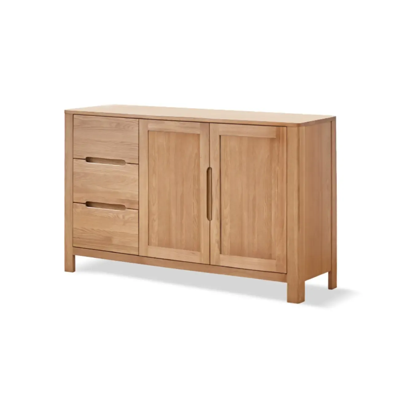 Modern Wood Sideboard with Shelves and Drawers Image - 9