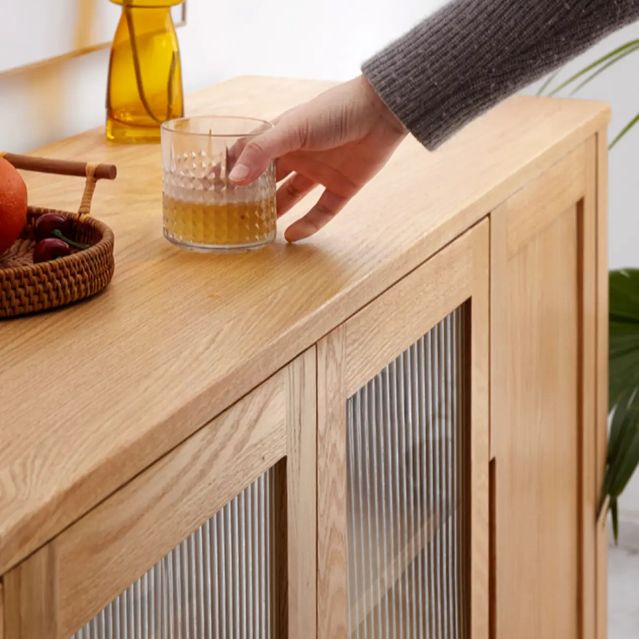 Modern Wood Sideboard with Shelves and Drawers Image - 10 | homeyfad