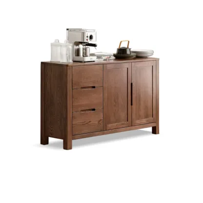 Modern Wood Sideboard with Shelves and Drawers Image - 17