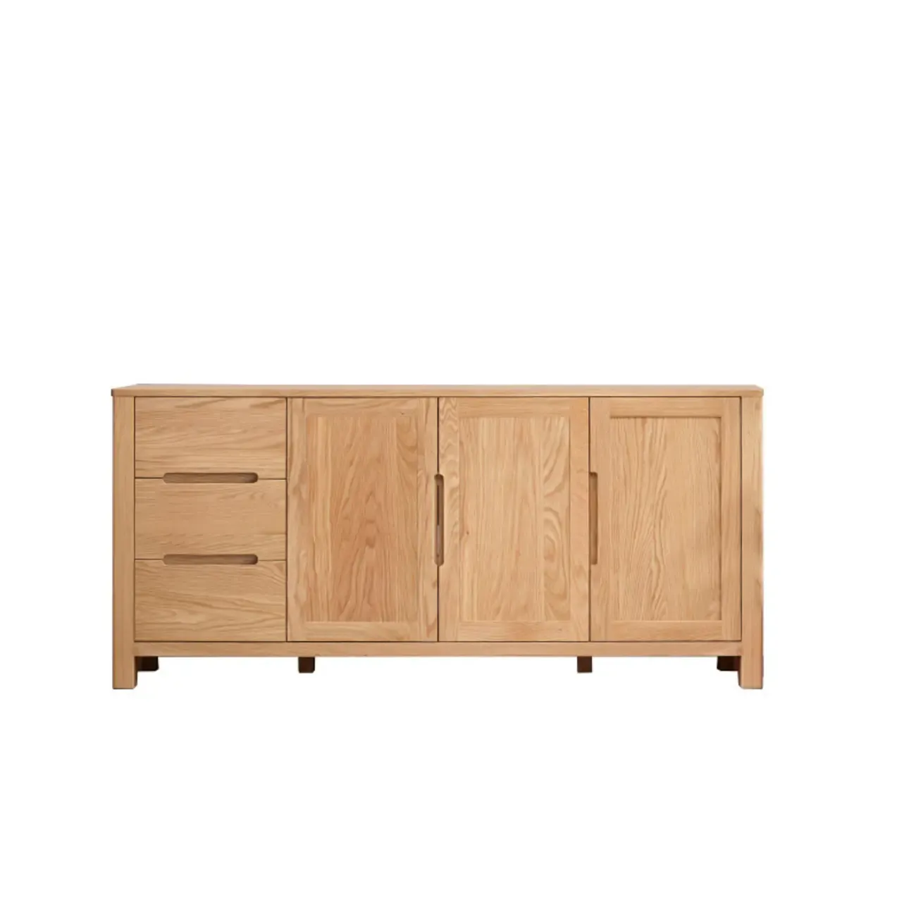 Modern Wood Sideboard with Shelves and Drawers Image - 18