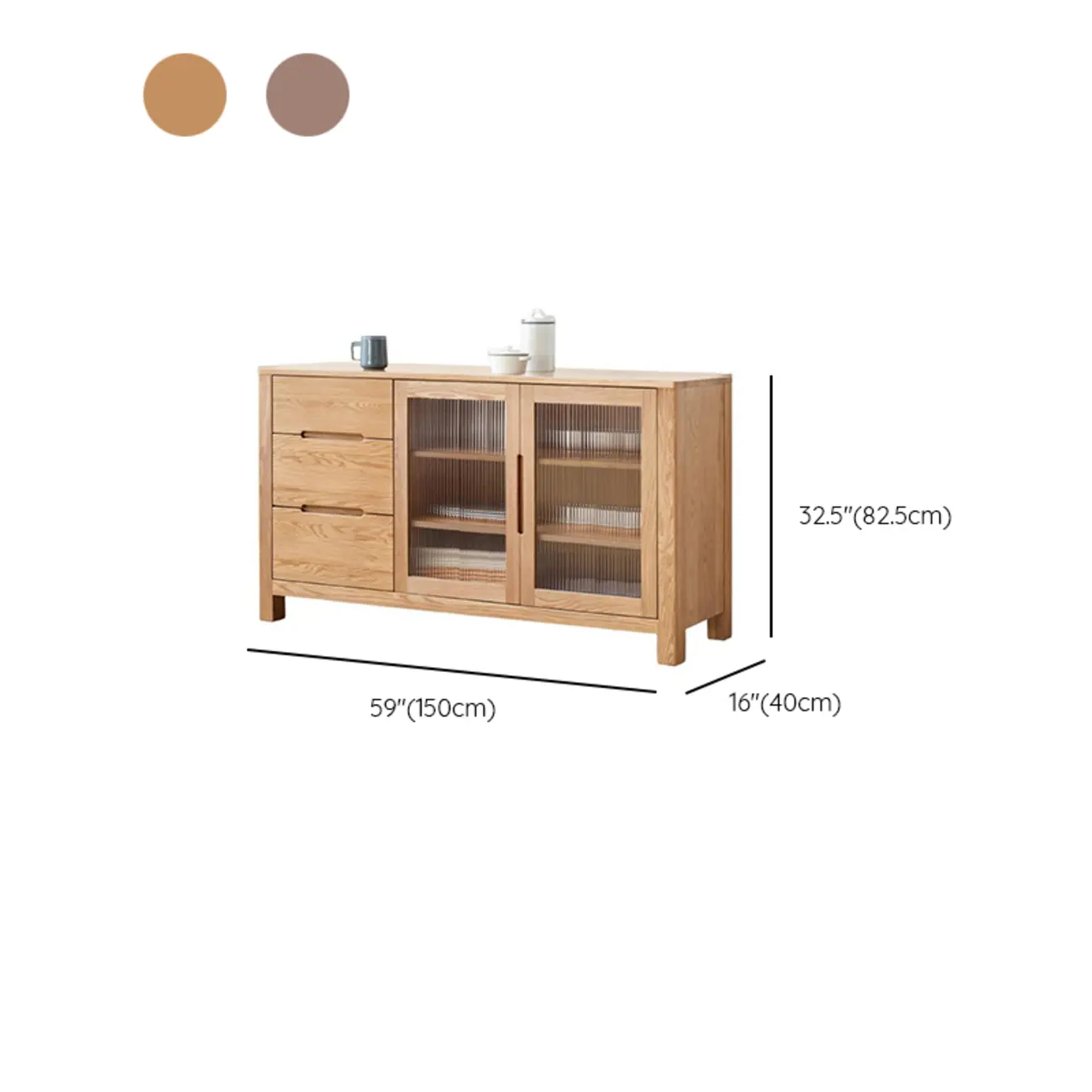 Modern Wood Sideboard with Shelves and Drawers #size | homeyfad