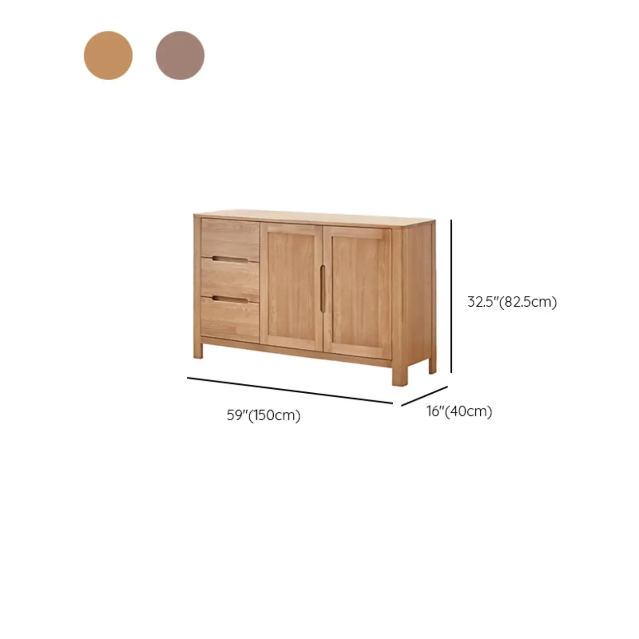 Modern Wood Sideboard with Shelves and Drawers Image - 22