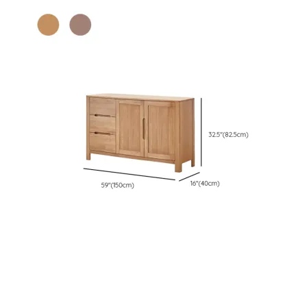 Modern Wood Sideboard with Shelves and Drawers Image - 22