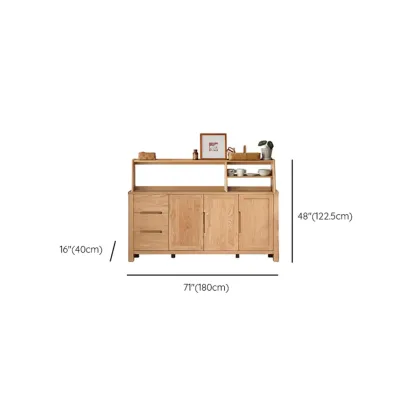 Modern Wood Sideboard with Shelves and Drawers Image - 28