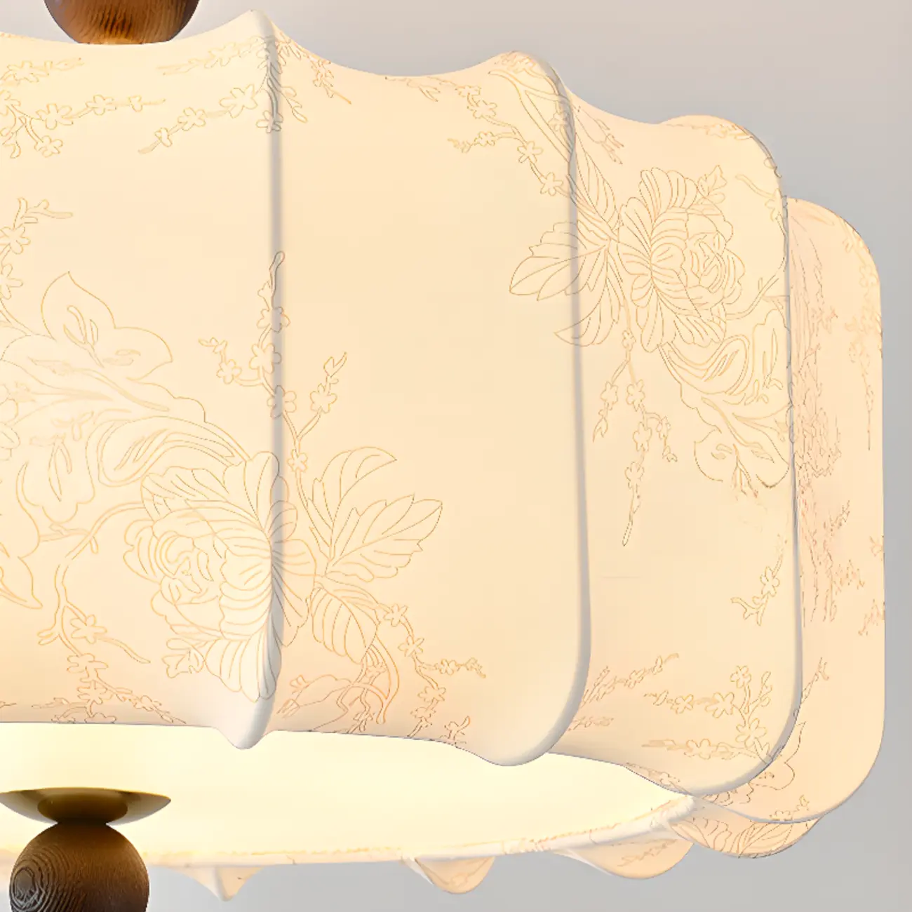 White Fabric Drum Contemporary Pendant Chandelier Light Image - 8 | homeyfad