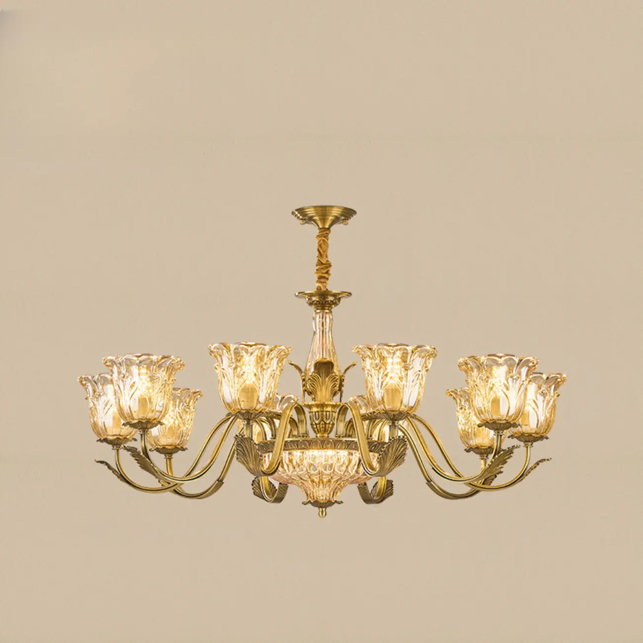 Gold Floral Glass Crystal Chandelier Elegant Design Image - 5 | homeyfad