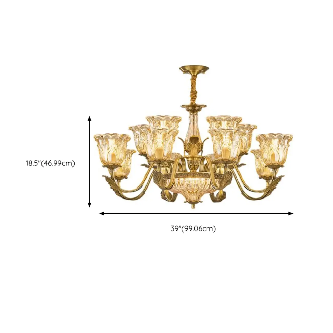 Gold Floral Glass Crystal Chandelier Elegant Design Image - 15 | homeyfad