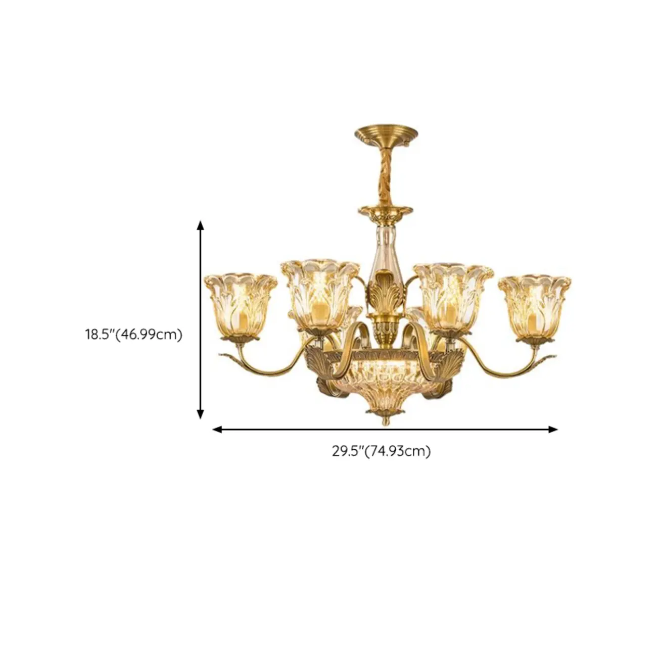 Gold Floral Glass Crystal Chandelier Elegant Design Image - 18 | homeyfad