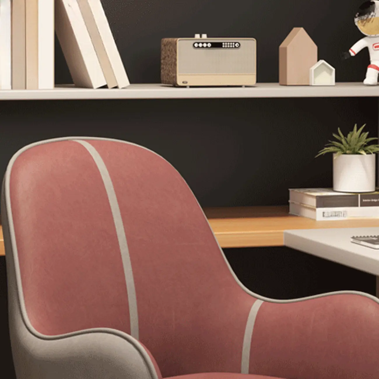 Modern Tech Cloth Upholstered Adjustable Swivel Office Chair Image - 8 | homeyfad