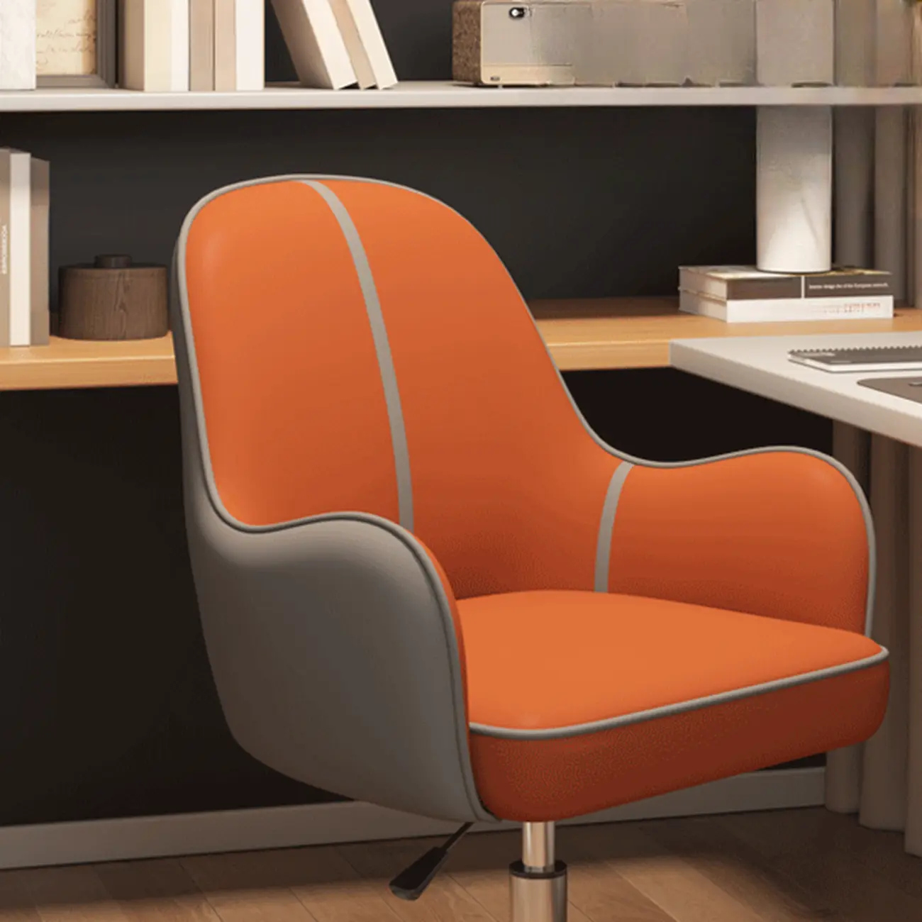 Modern Tech Cloth Upholstered Adjustable Swivel Office Chair Image - 10 | homeyfad