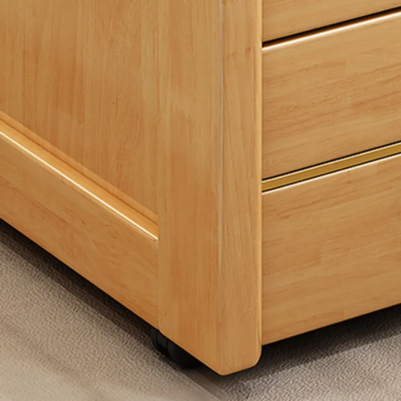 Narrow Sintered Stone Top Wheeled Side Table with Drawers Image - 11