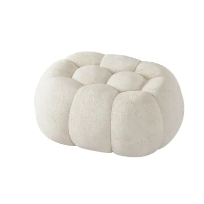 Contemporary Cloud Shaped Upholstered Bedroom Bench Image - 2