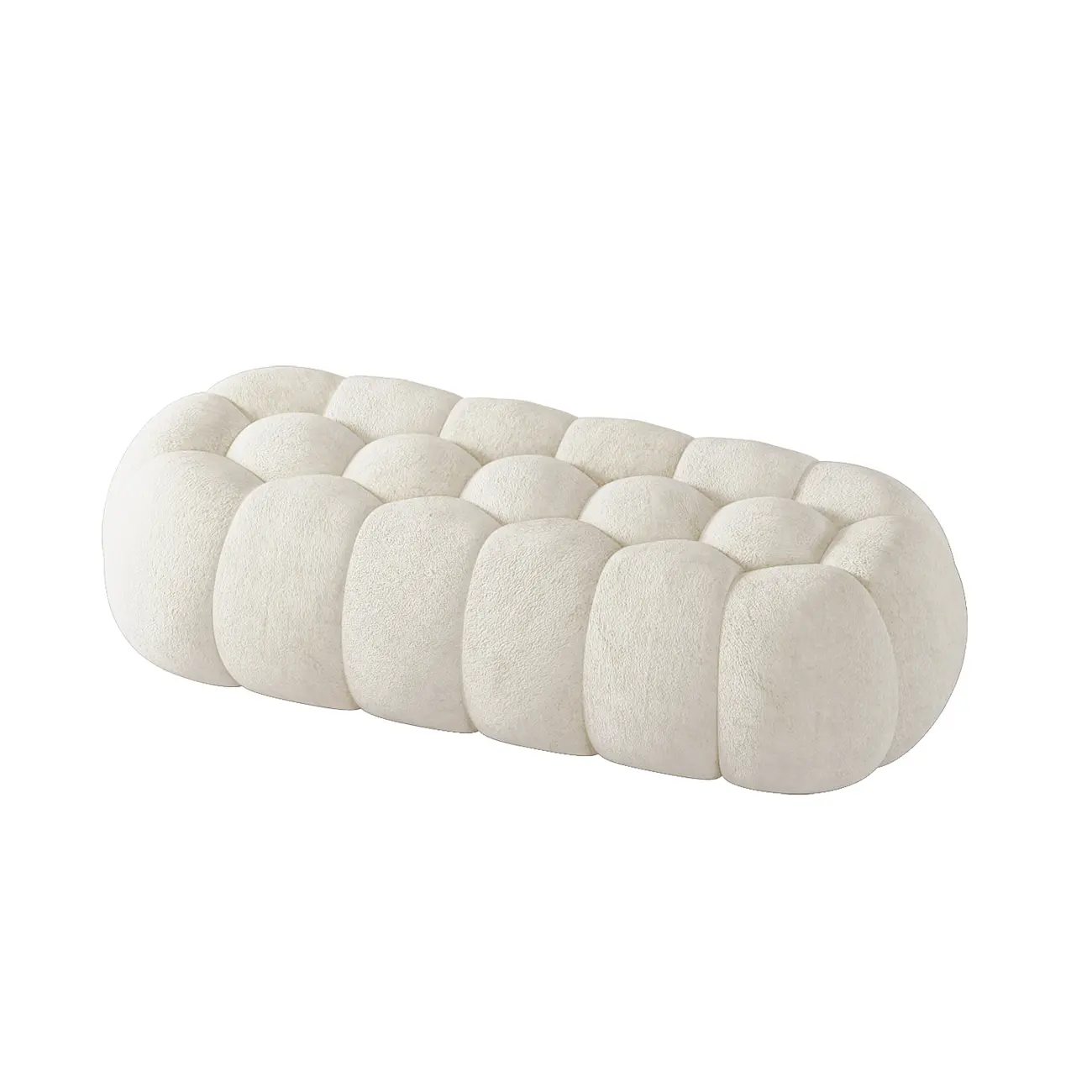 Contemporary Cloud Shaped Upholstered Bedroom Bench Image - 7 | homeyfad