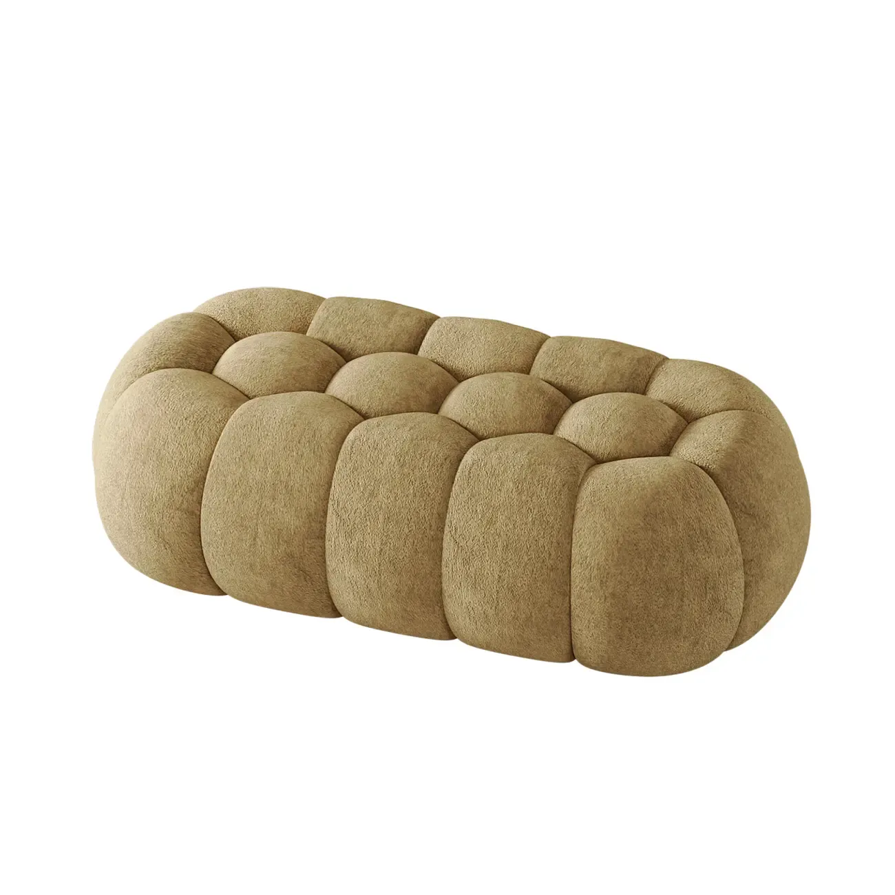 Contemporary Cloud Shaped Upholstered Bedroom Bench Image - 22