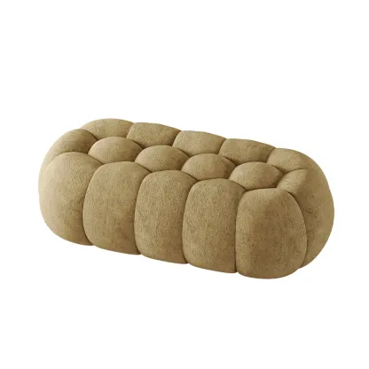 Contemporary Cloud Shaped Upholstered Bedroom Bench Image - 22