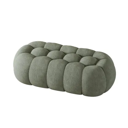Contemporary Cloud Shaped Upholstered Bedroom Bench Image - 26