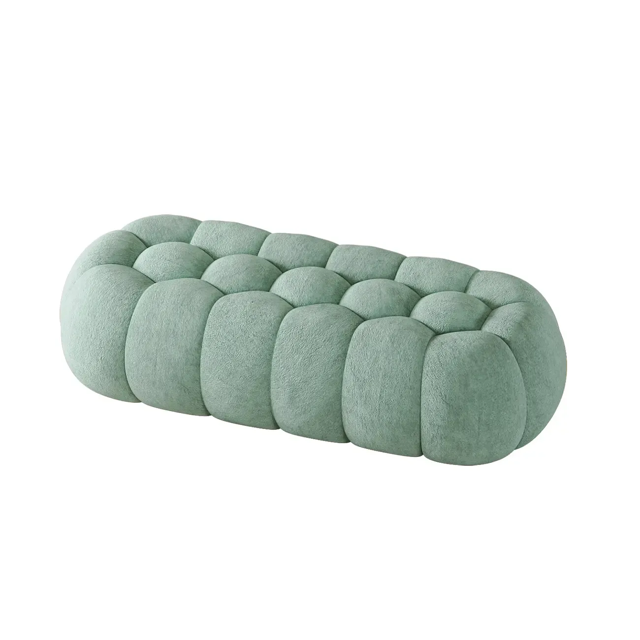 Contemporary Cloud Shaped Upholstered Bedroom Bench Image - 35