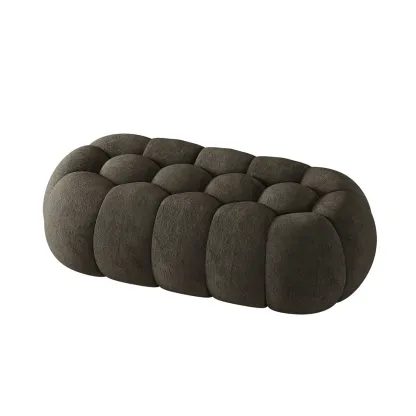 Contemporary Cloud Shaped Upholstered Bedroom Bench Image - 42