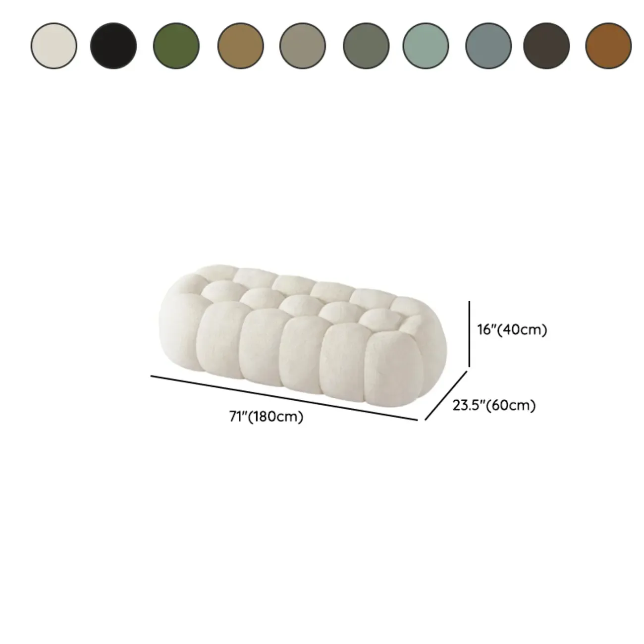 Contemporary Cloud Shaped Upholstered Bedroom Bench Image - 51