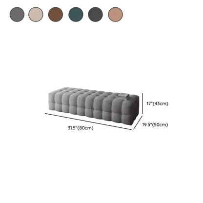 Contemporary Soft Gray Long Upholstered Bedroom Bench #size