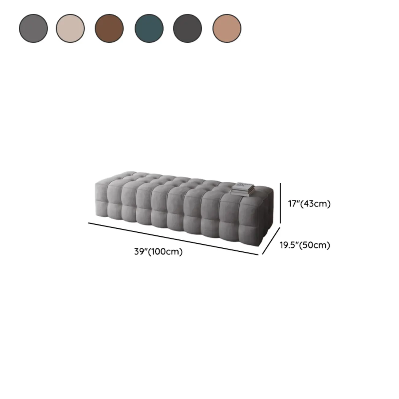 Contemporary Soft Gray Long Upholstered Bedroom Bench Image - 13 | homeyfad